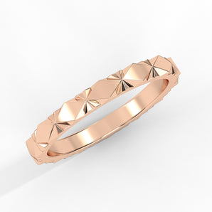 14K Gold Faceted Ring