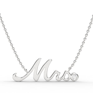 14K Gold Diamond Mrs With 16" Necklace