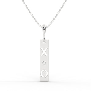 14K Gold Diamond XO Bar With 16" Necklace