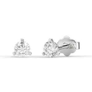 14K Gold 3 Prong Martini SI-1 Diamond Earrings Studs