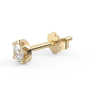 14K Gold Round Illusion SI-1 Diamond Earrings Studs