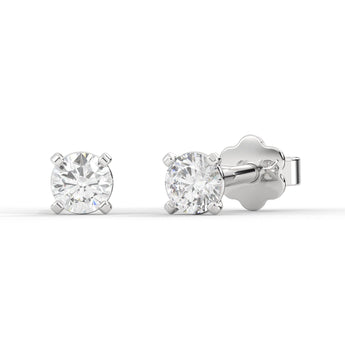 14K Gold 4 Prong Martini SI-1 Diamond Earrings Studs