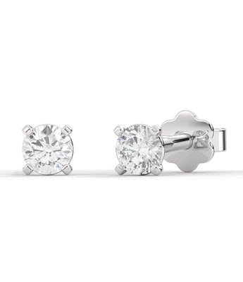 14K Gold 4 Prong Martini SI-1 Diamond Earrings Studs