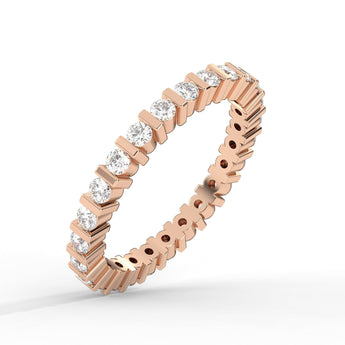 14K Gold Round Channel Setting SI-1 Diamond Eternity Ring