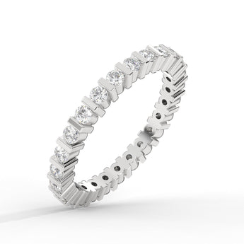 14K Gold Round Channel Setting SI-1 Diamond Eternity Ring