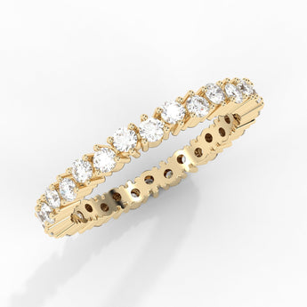 14K Gold Round 3 Prong Setting SI-1 Diamond Eternity Ring