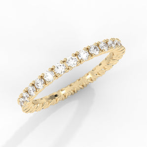 14K Gold Round 4 Prong Setting SI-1 Diamond Eternity Ring