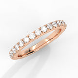 14K Gold Round French Setting SI-1 Diamond Eternity Ring