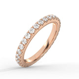 14K Gold Round French Setting SI-1 Diamond Eternity Ring