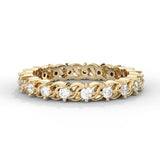 14K Gold Criss Cross Setting SI-1 Diamond Eternity Ring