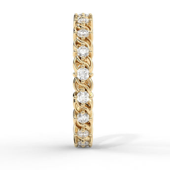 14K Gold Criss Cross Setting SI-1 Diamond Eternity Ring