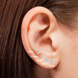 14K Gold Low Set Bezel SI-1 Diamond Earrings Studs